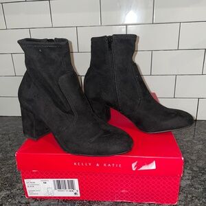 Kelly and Kate Black Boot Heel Zip up Womens Size 5M